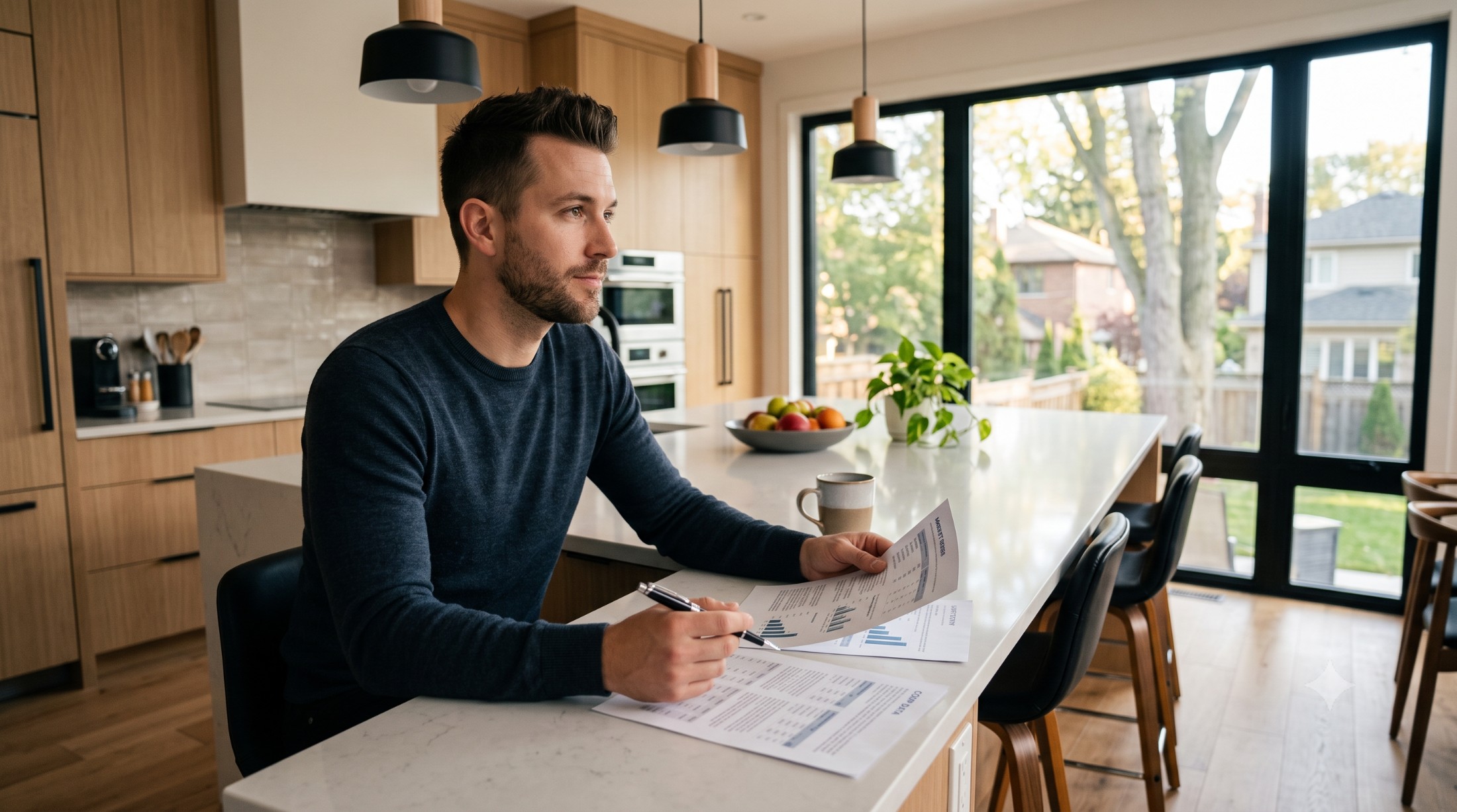 A home buyer in London reviewing the latest stats and what really matters
