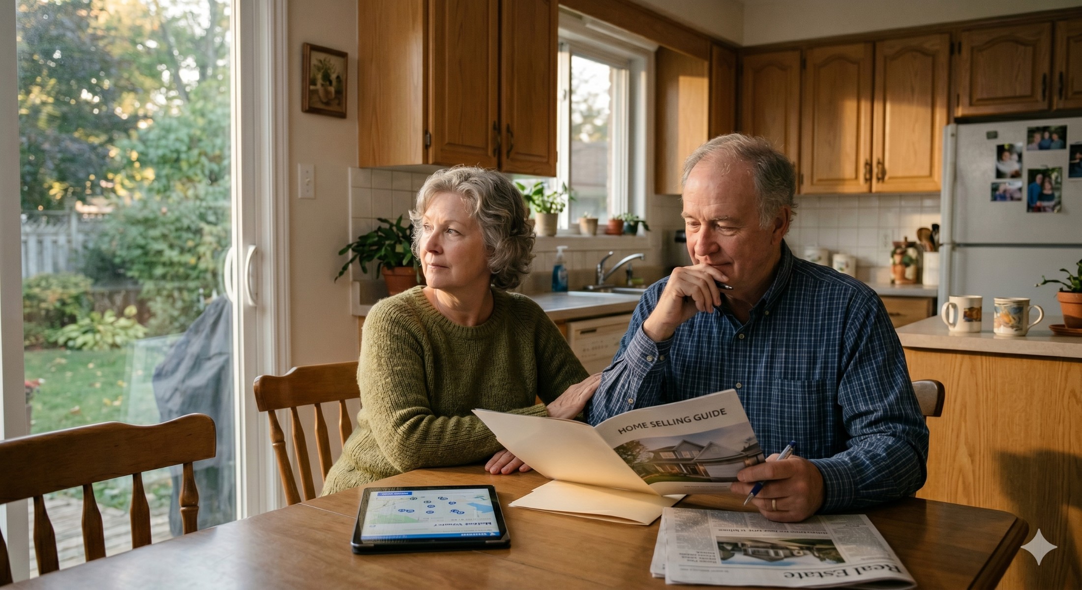 A couple thinking about selling their home