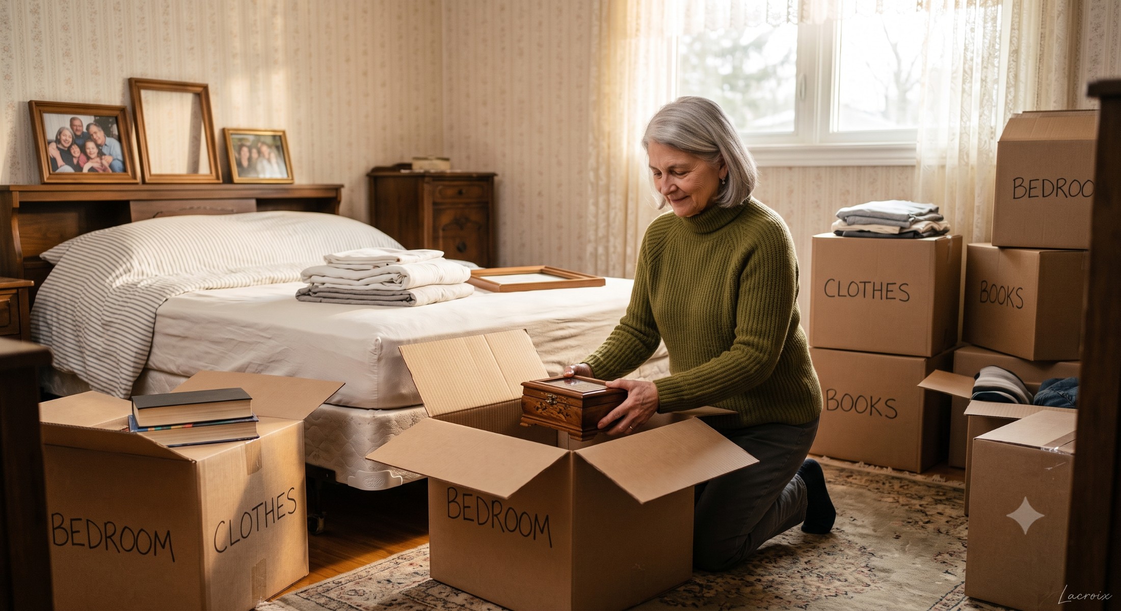 A woman downsizing from her large home