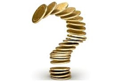 a question mark with money